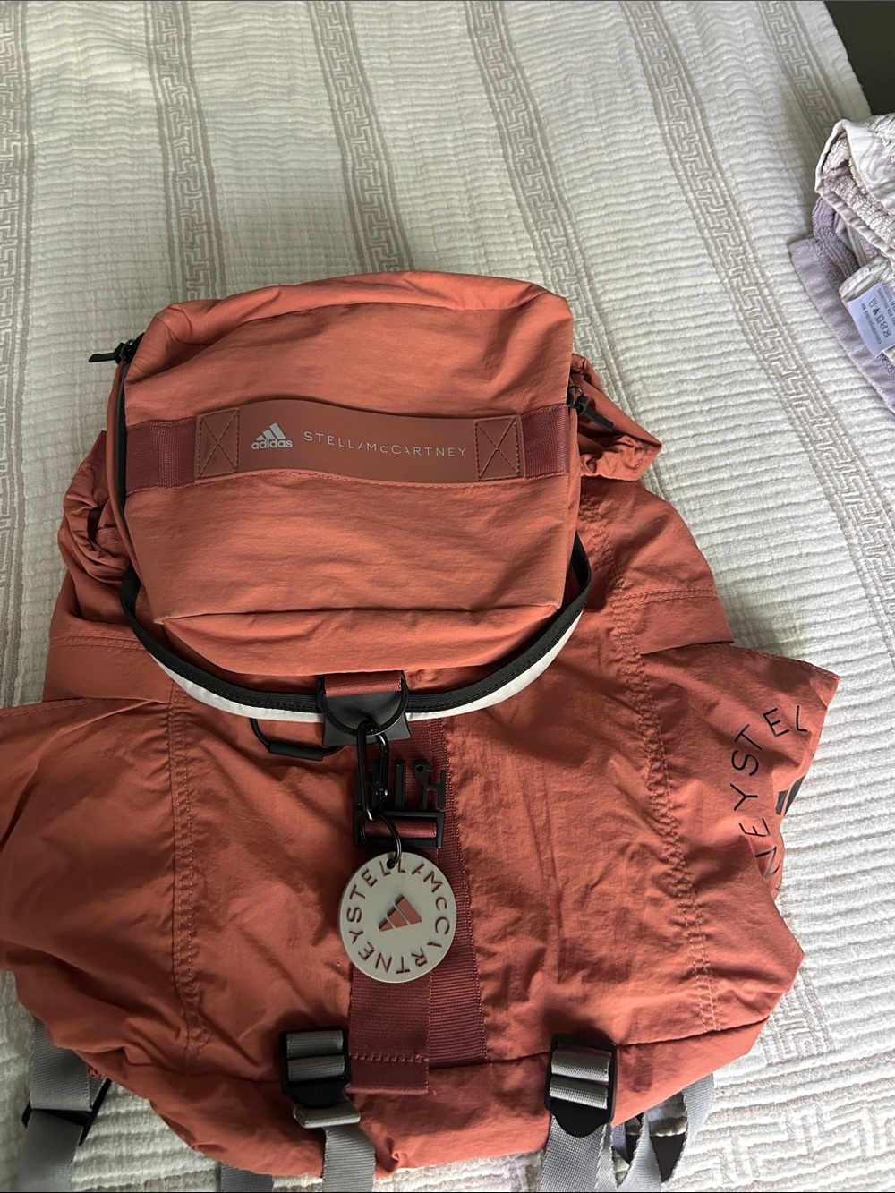 Adidas by Stella McCartney Rust Orange Roll-Top Backpack